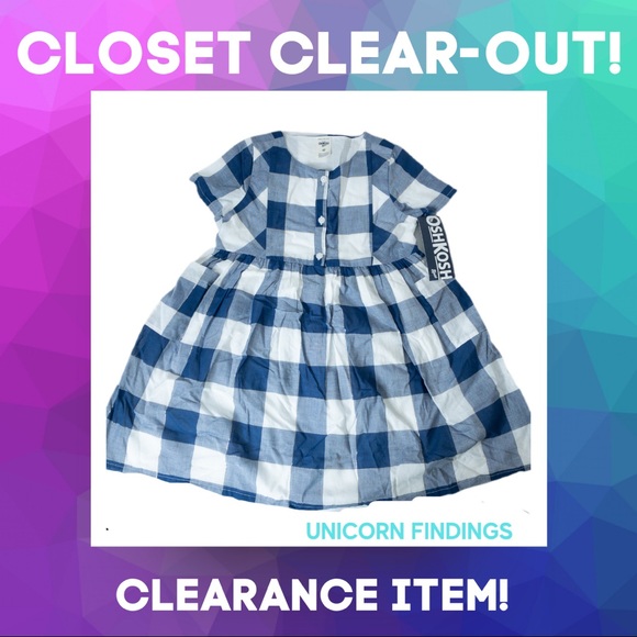 OshKosh B'gosh Other - OshKosh B’gosh Blue Plaid Dress Size 4T NWT